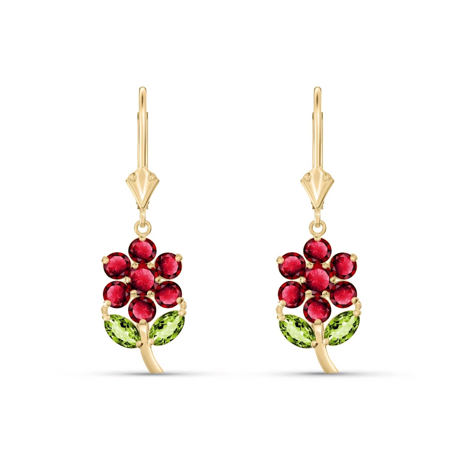 Yellow Gold Peridot & Ruby — Mariaantonietta