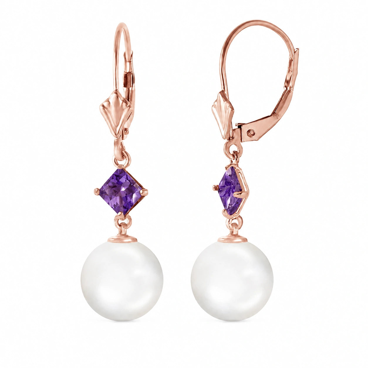 Rose Gold Pearl & Amethyst — Mariaapollonia