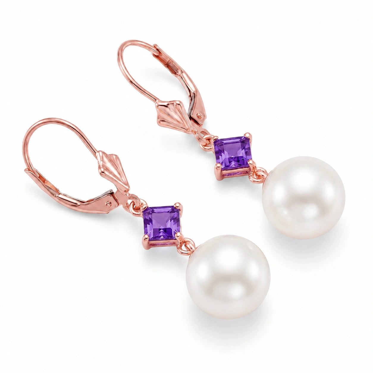 Rose Gold Pearl & Amethyst — Mariaapollonia
