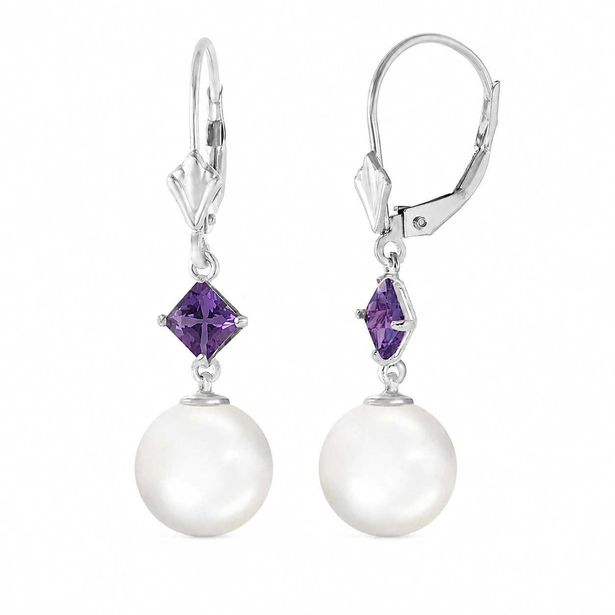 White Gold Pearl & Amethyst — Mariaapollonia