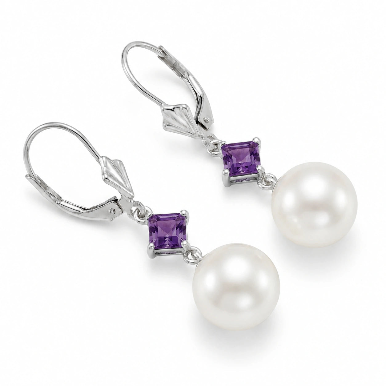 White Gold Pearl & Amethyst — Mariaapollonia