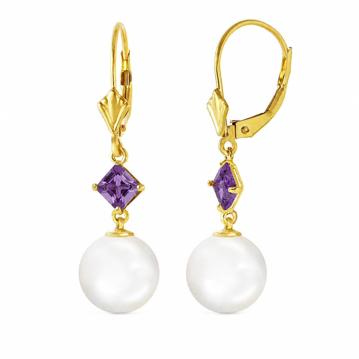 Yellow Gold Pearl & Amethyst — Mariaapollonia