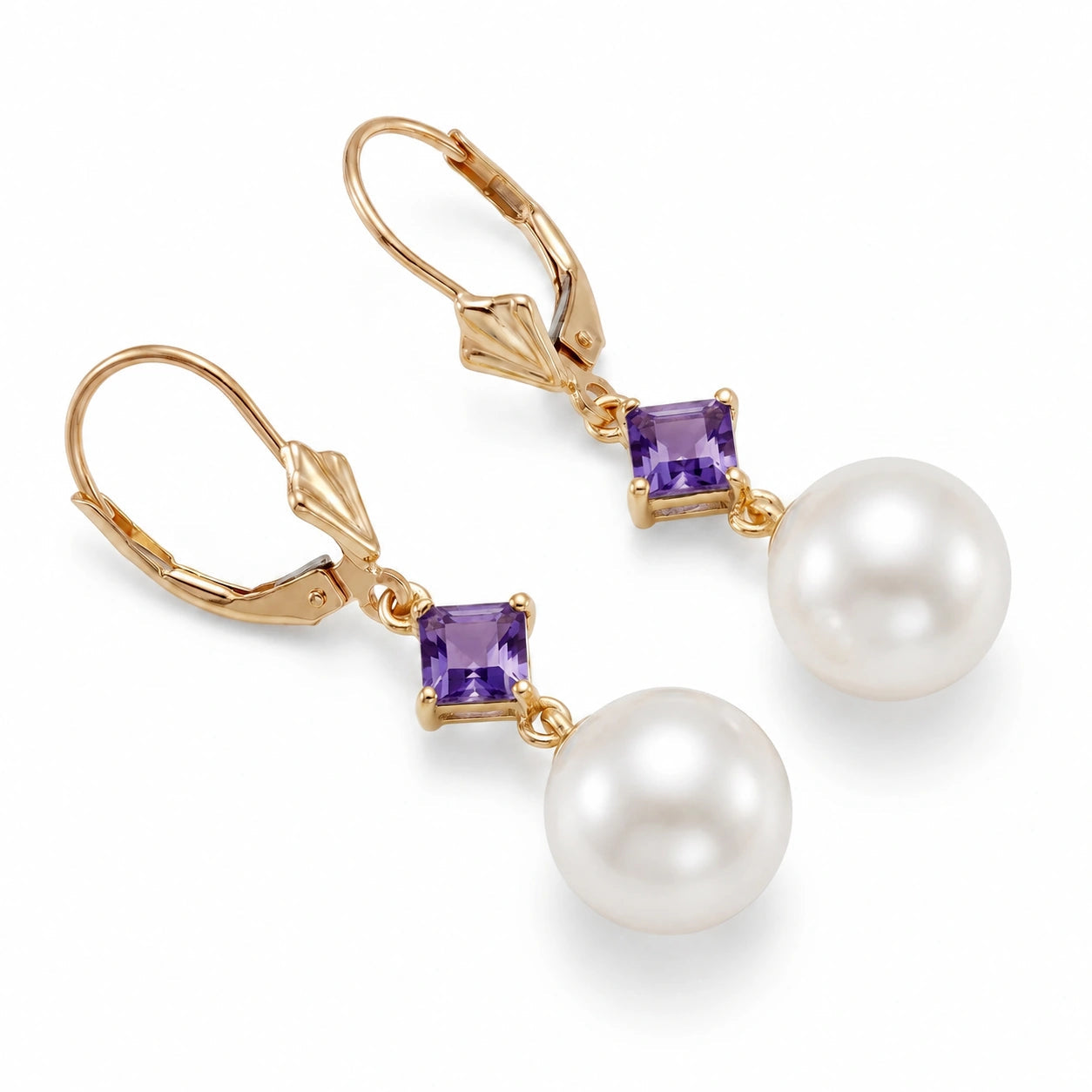 Yellow Gold Pearl & Amethyst — Mariaapollonia