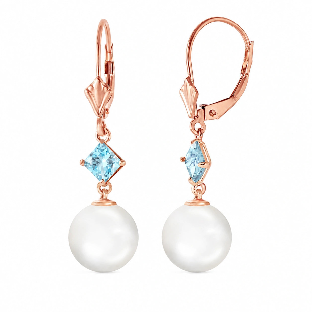 Rose Gold Pearl & Aquamarine — Mariaapollonia