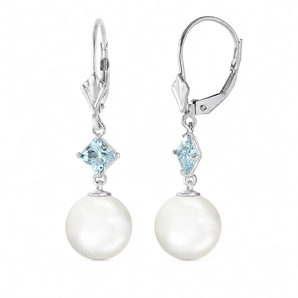 White Gold Pearl & Aquamarine — Mariaapollonia