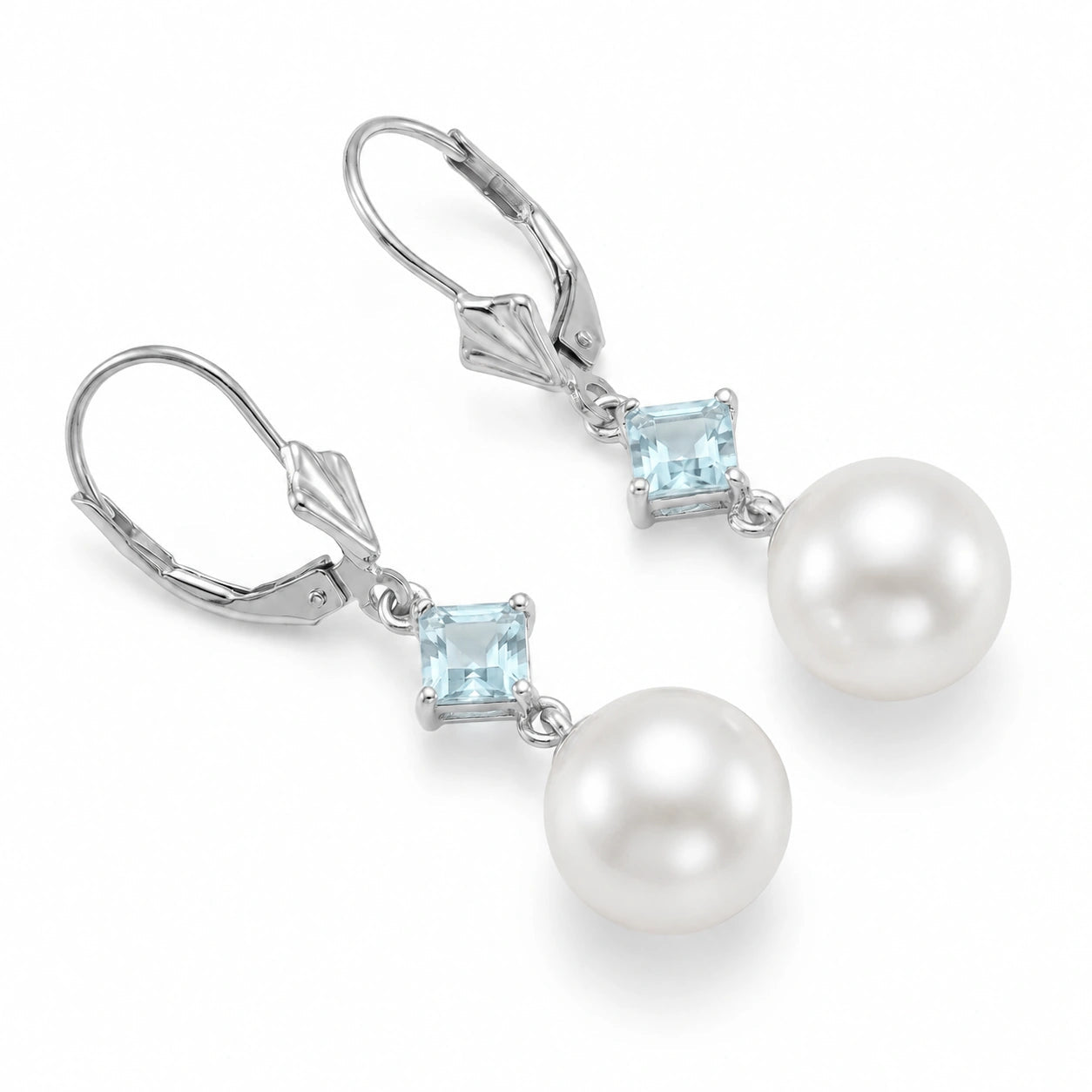 White Gold Pearl & Aquamarine — Mariaapollonia