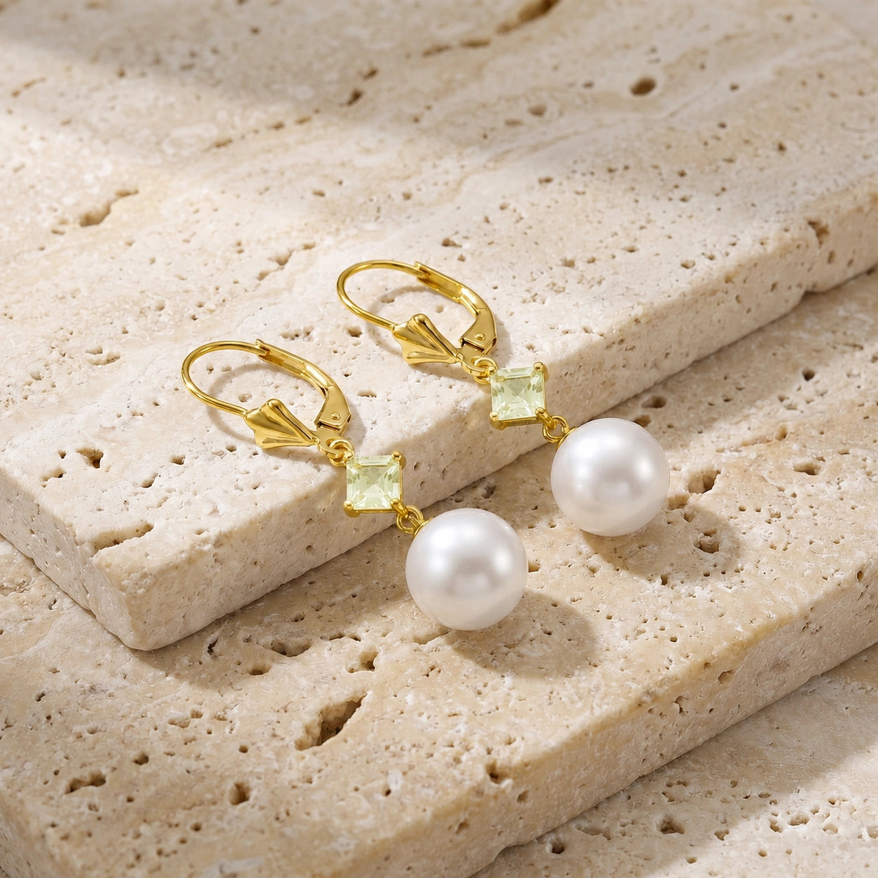 Yellow Gold Pearl & Aquamarine — Mariaapollonia