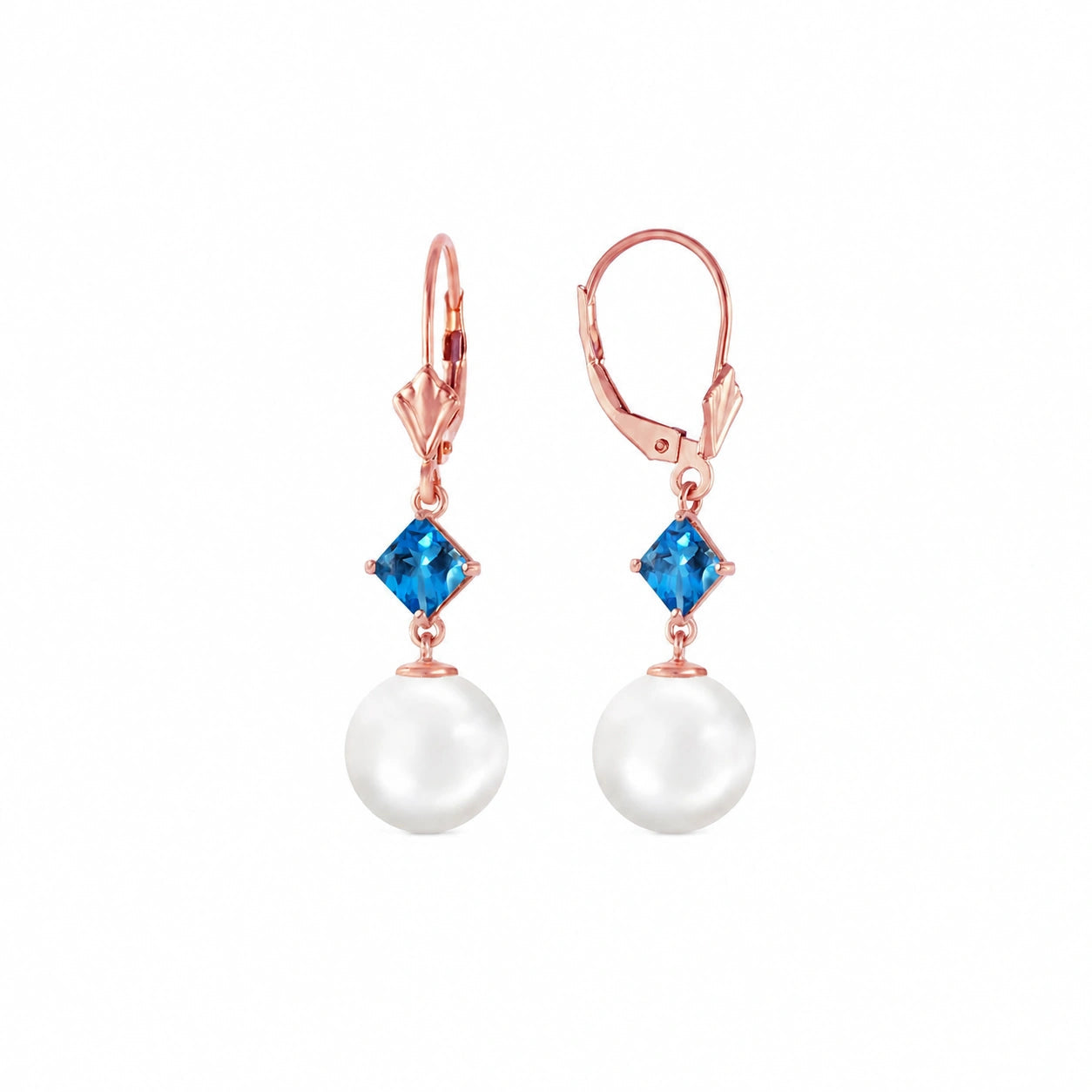 Rose Gold Pearl & Blue Topaz — Mariaapollonia
