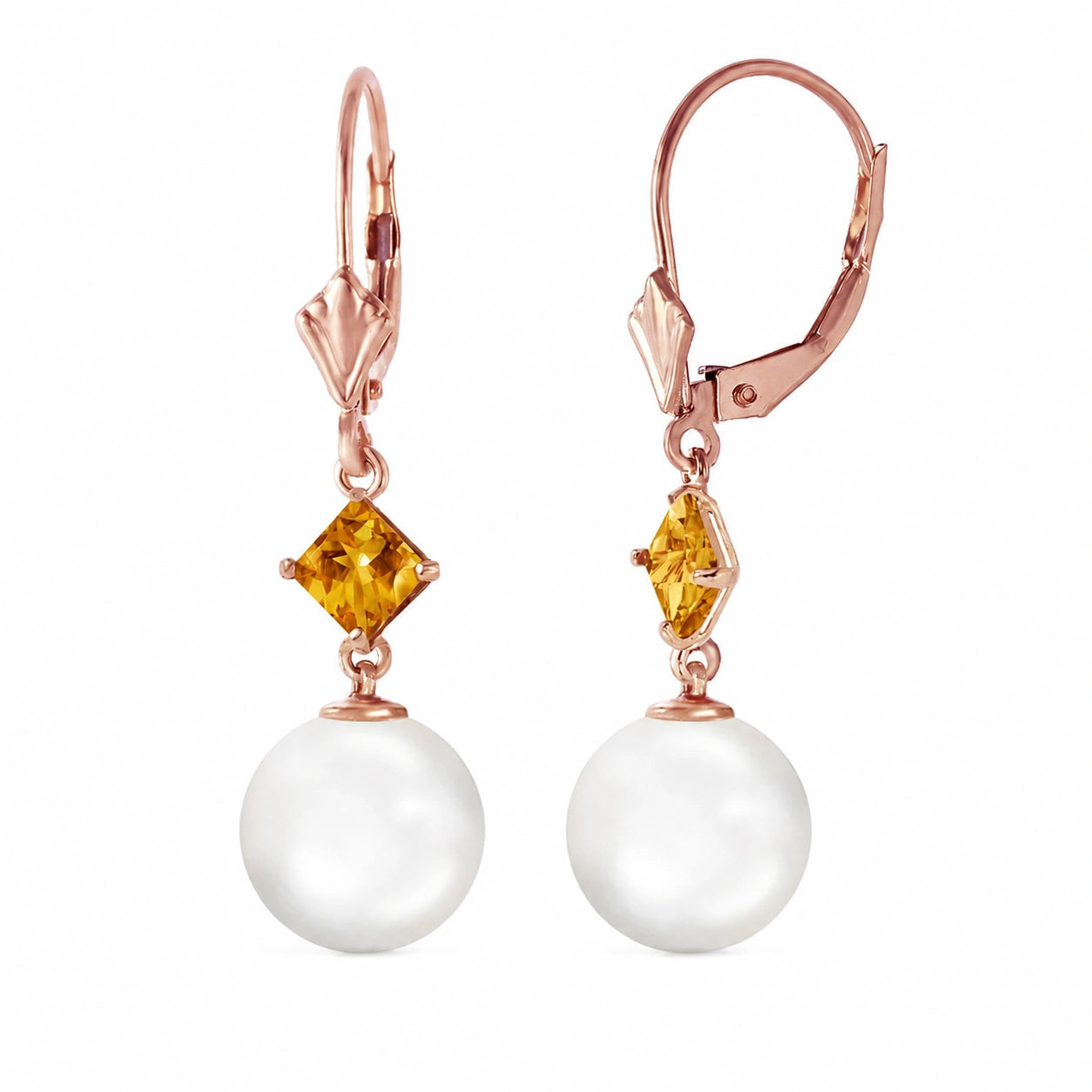 Rose Gold Pearl & Citrine — Mariaapollonia