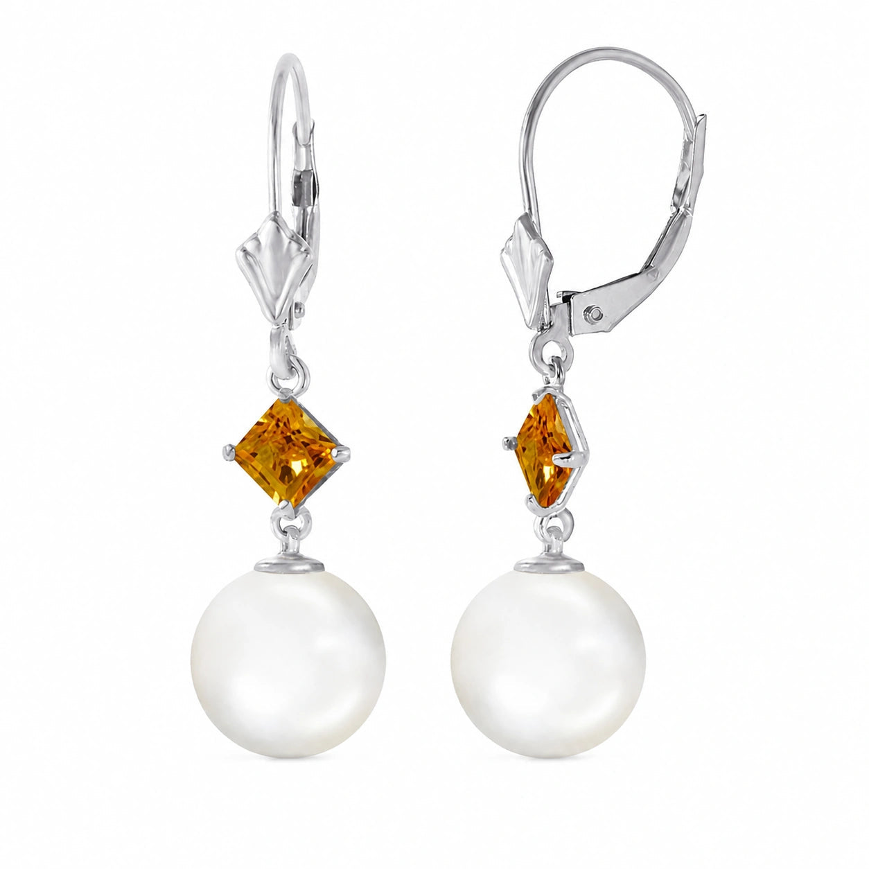 White Gold Pearl & Citrine — Mariaapollonia