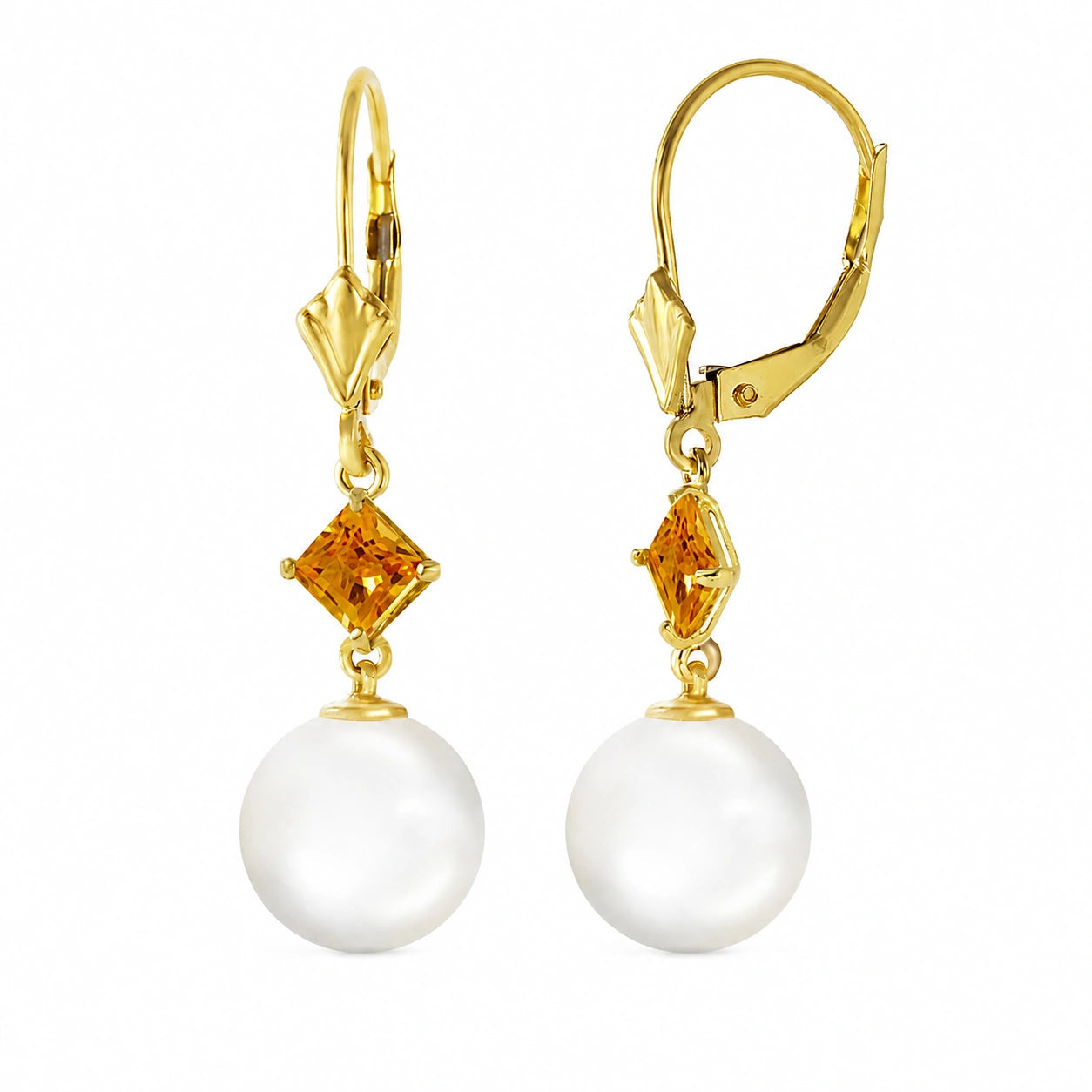 Yellow Gold Pearl & Citrine — Mariaapollonia