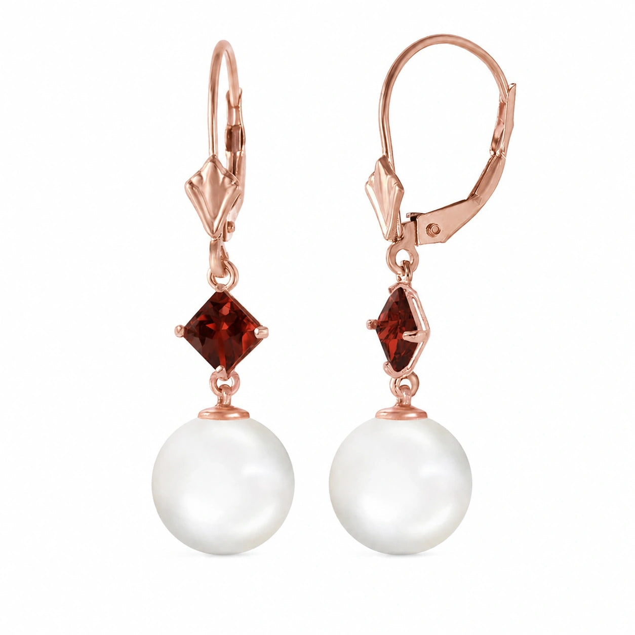 Rose Gold Pearl & Garnet — Mariaapollonia