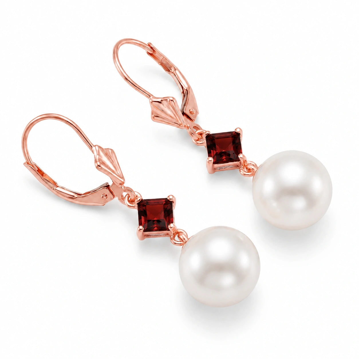 Rose Gold Pearl & Garnet — Mariaapollonia