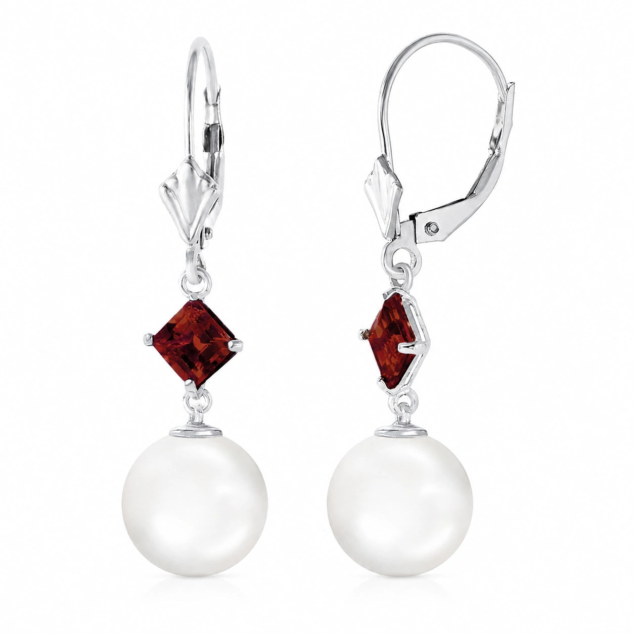 White Gold Pearl & Garnet — Mariaapollonia