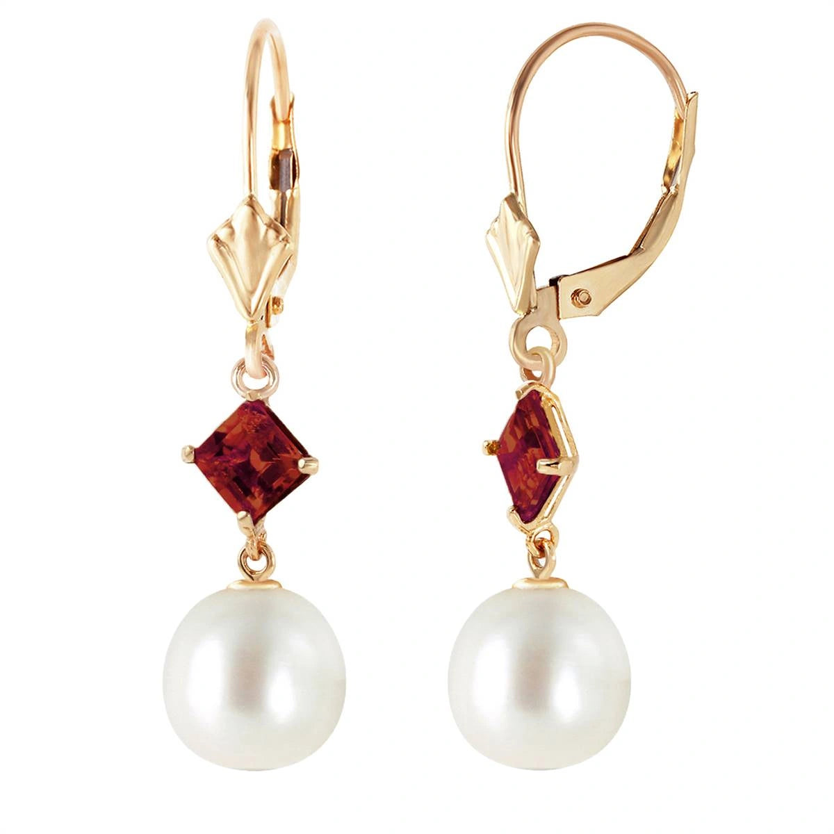 Yellow Gold Pearl & Garnet — Mariaapollonia