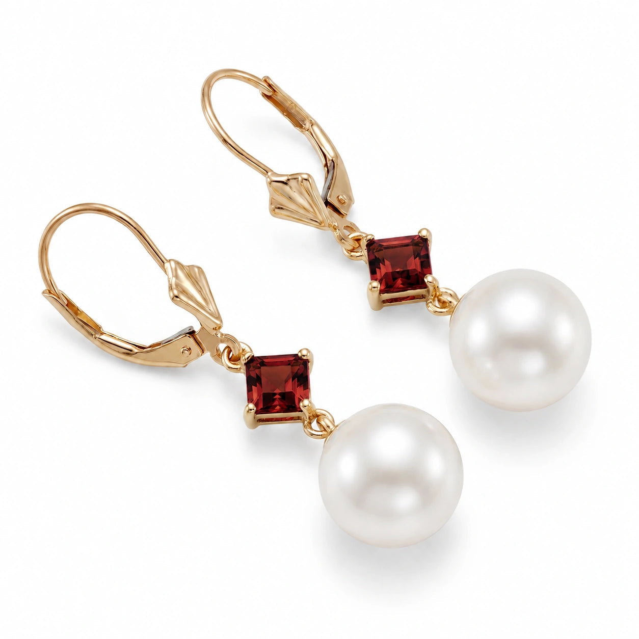 Yellow Gold Pearl & Garnet — Mariaapollonia