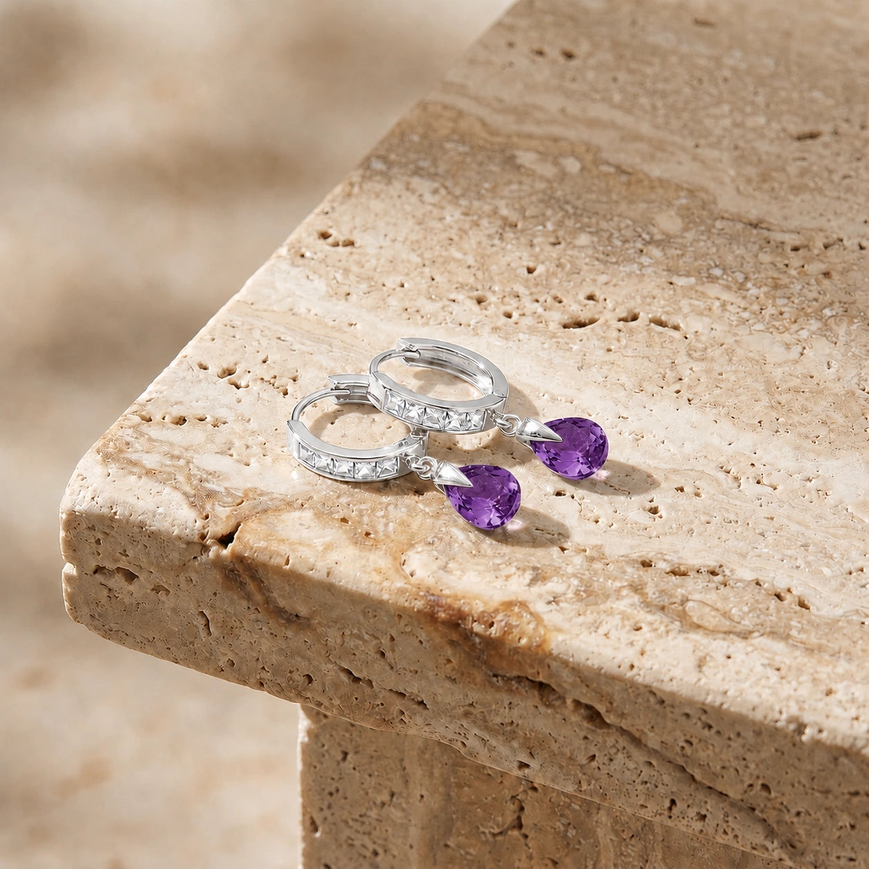 White Gold Diamond & Amethyst — Mariaarabella