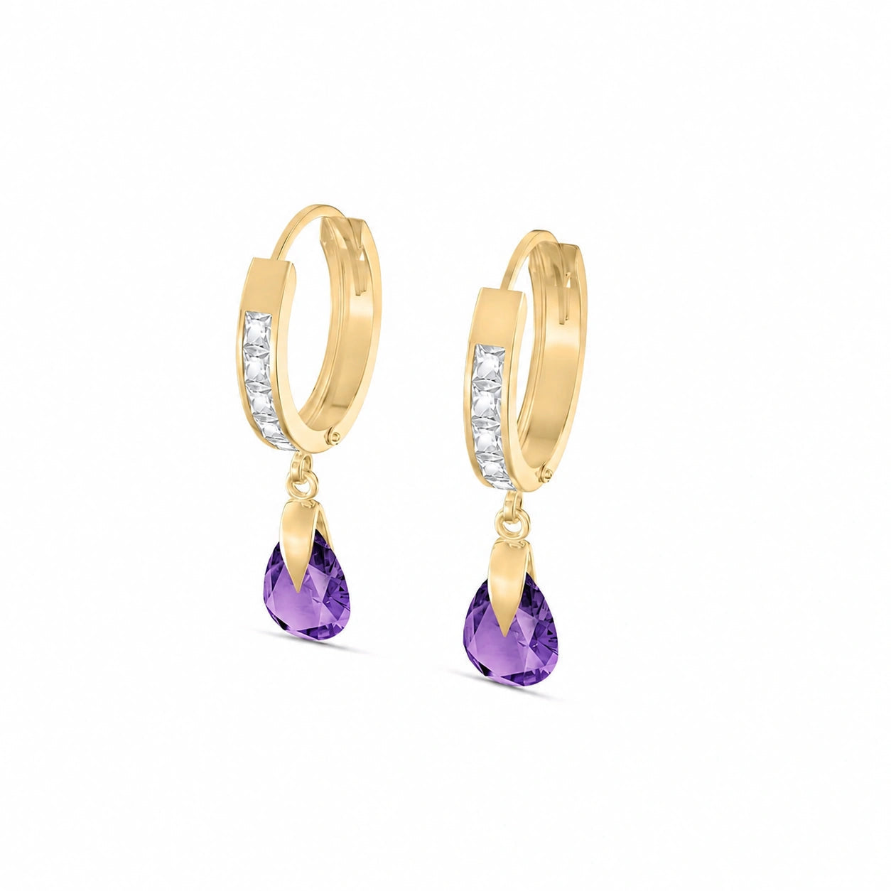 Yellow Gold Diamond & Amethyst — Mariaarabella