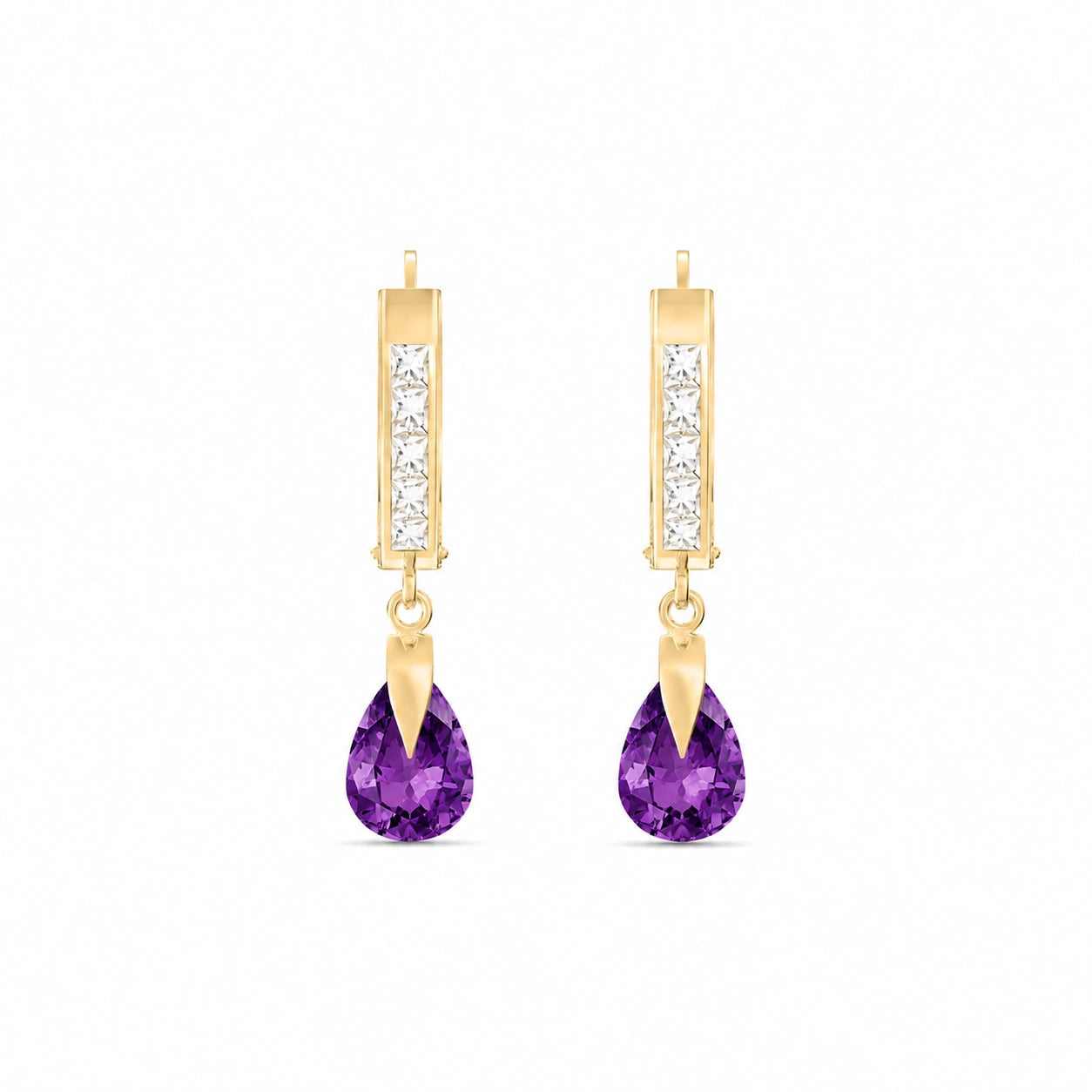 Yellow Gold Diamond & Amethyst — Mariaarabella