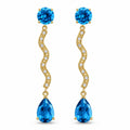 Yellow Gold Blue Topaz & Diamond — Mariaarianna