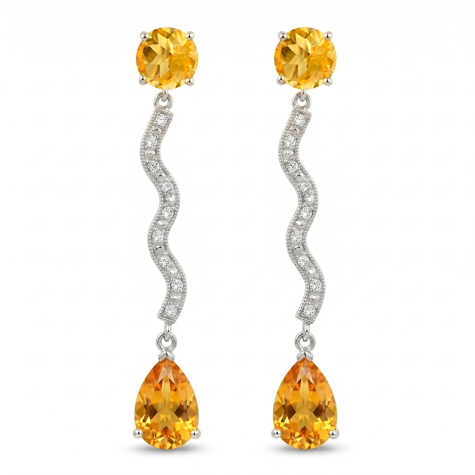 White Gold Citrine & Diamond — Mariaarianna