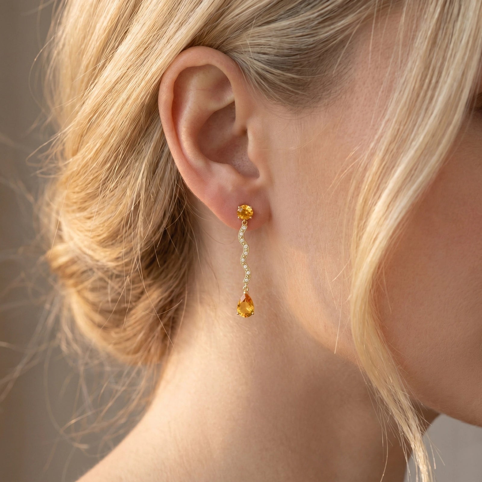 Yellow Gold Citrine & Diamond — Mariaarianna