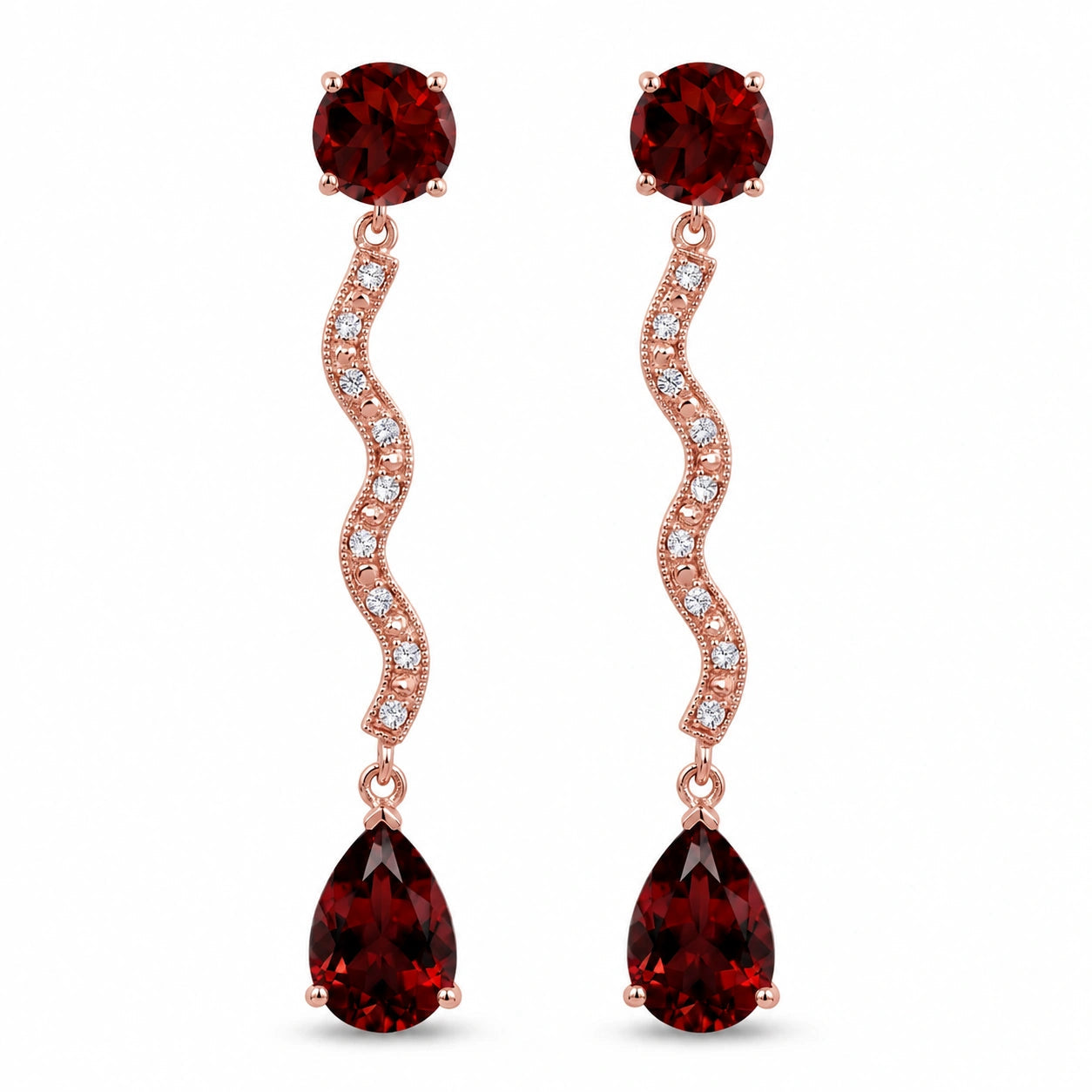 Rose Gold Garnet & Diamond — Mariaarianna