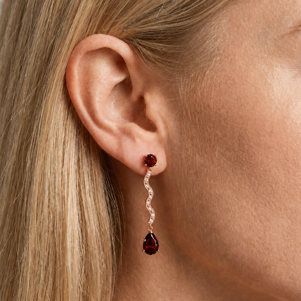 Rose Gold Garnet & Diamond — Mariaarianna