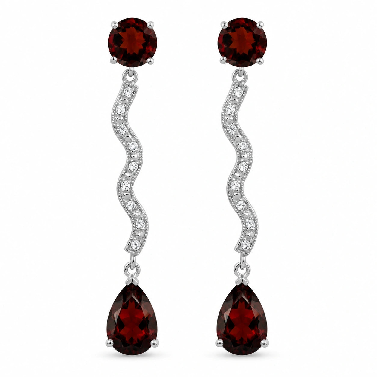 White Gold Garnet & Diamond — Mariaarianna