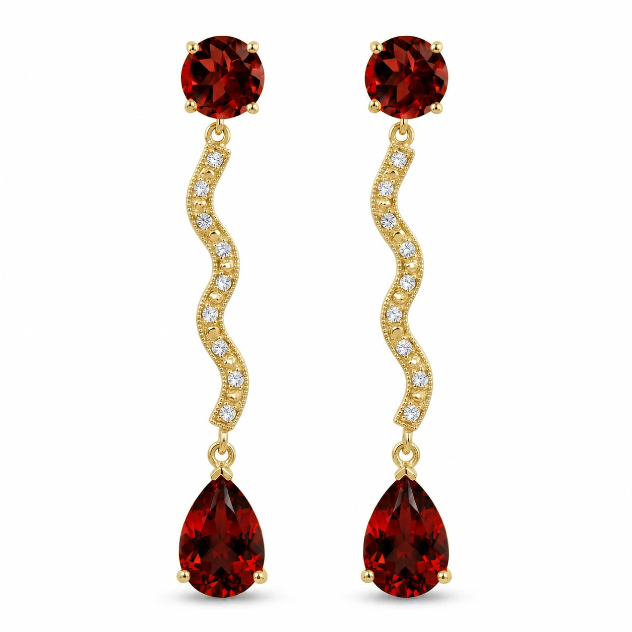 Yellow Gold Garnet & Diamond — Mariaarianna