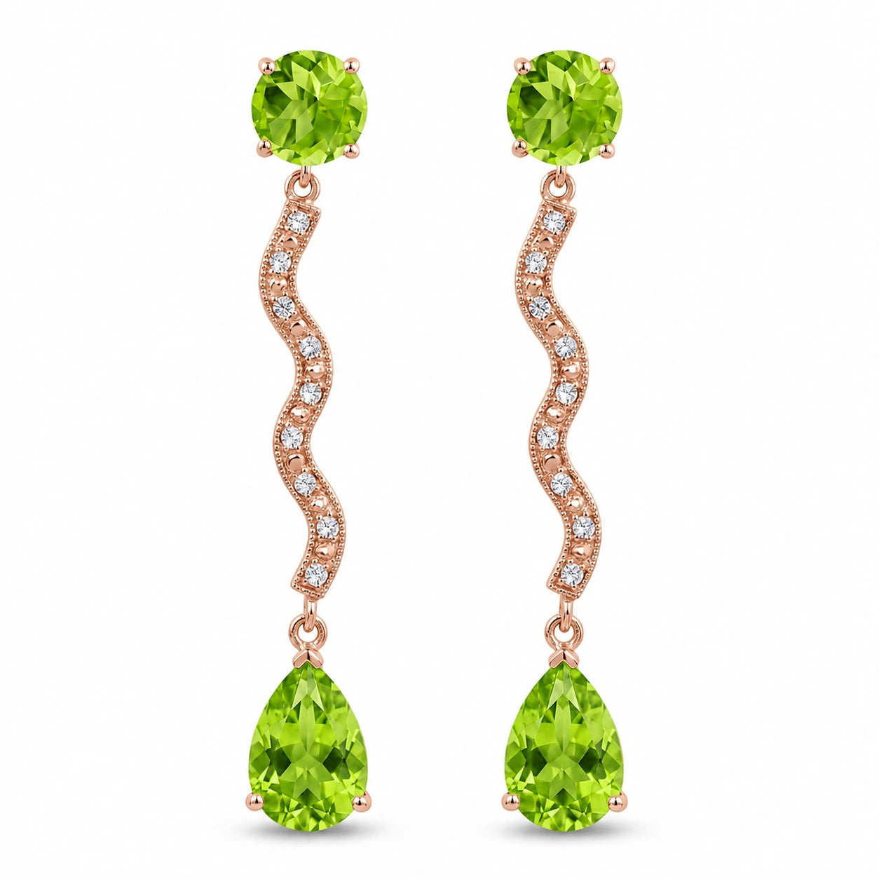 Rose Gold Peridot & Diamond — Mariaarianna