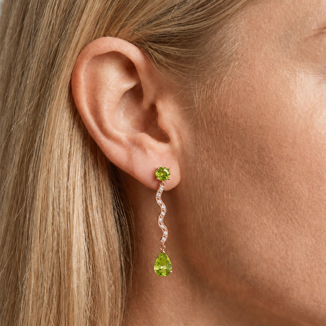 Rose Gold Peridot & Diamond — Mariaarianna