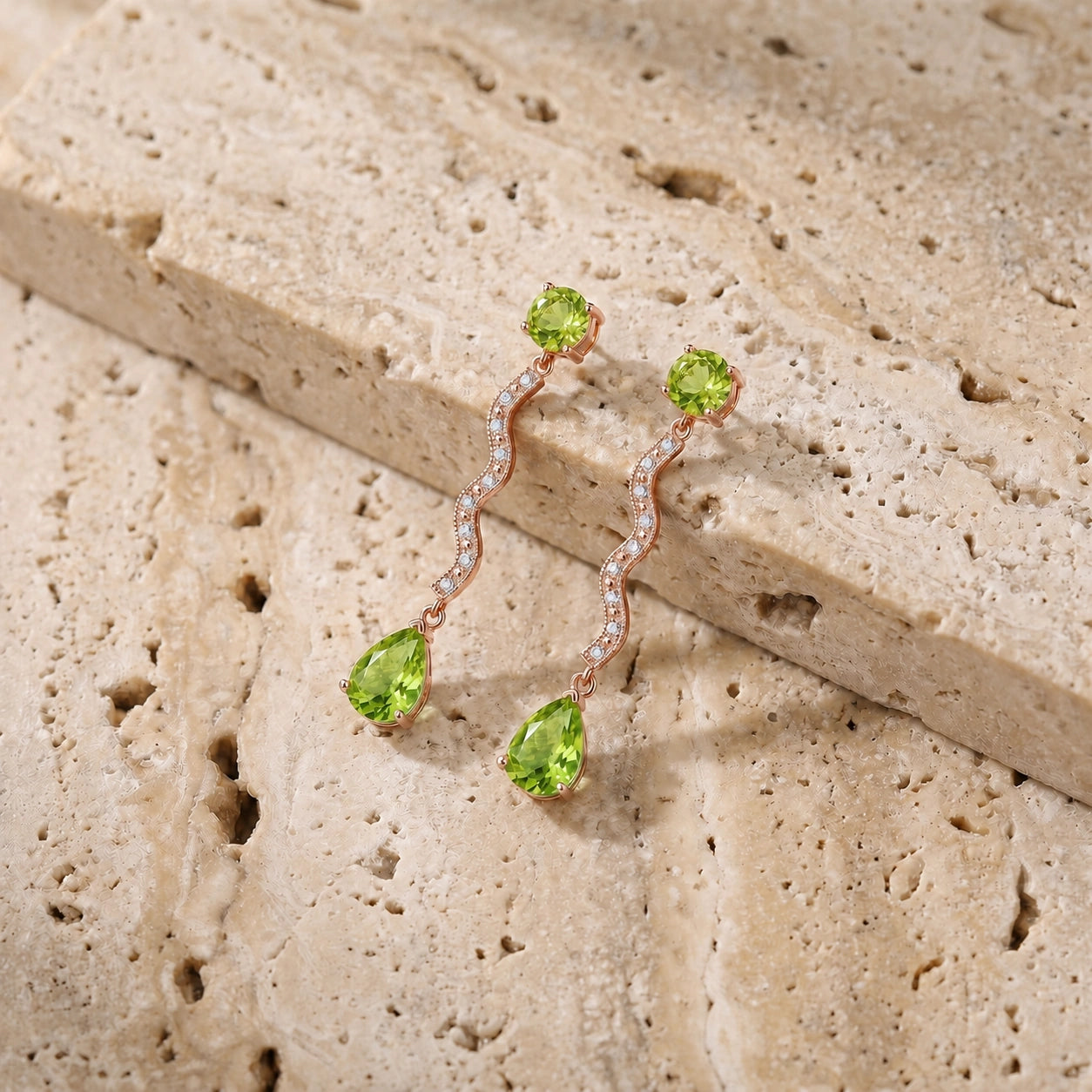 Rose Gold Peridot & Diamond — Mariaarianna