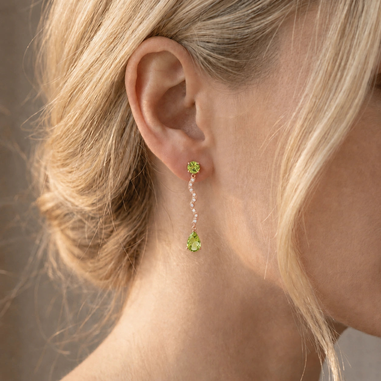 Rose Gold Peridot & Diamond — Mariaarianna