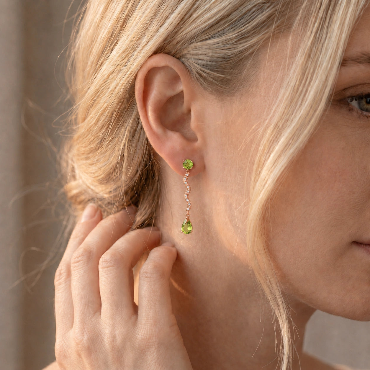 Rose Gold Peridot & Diamond — Mariaarianna