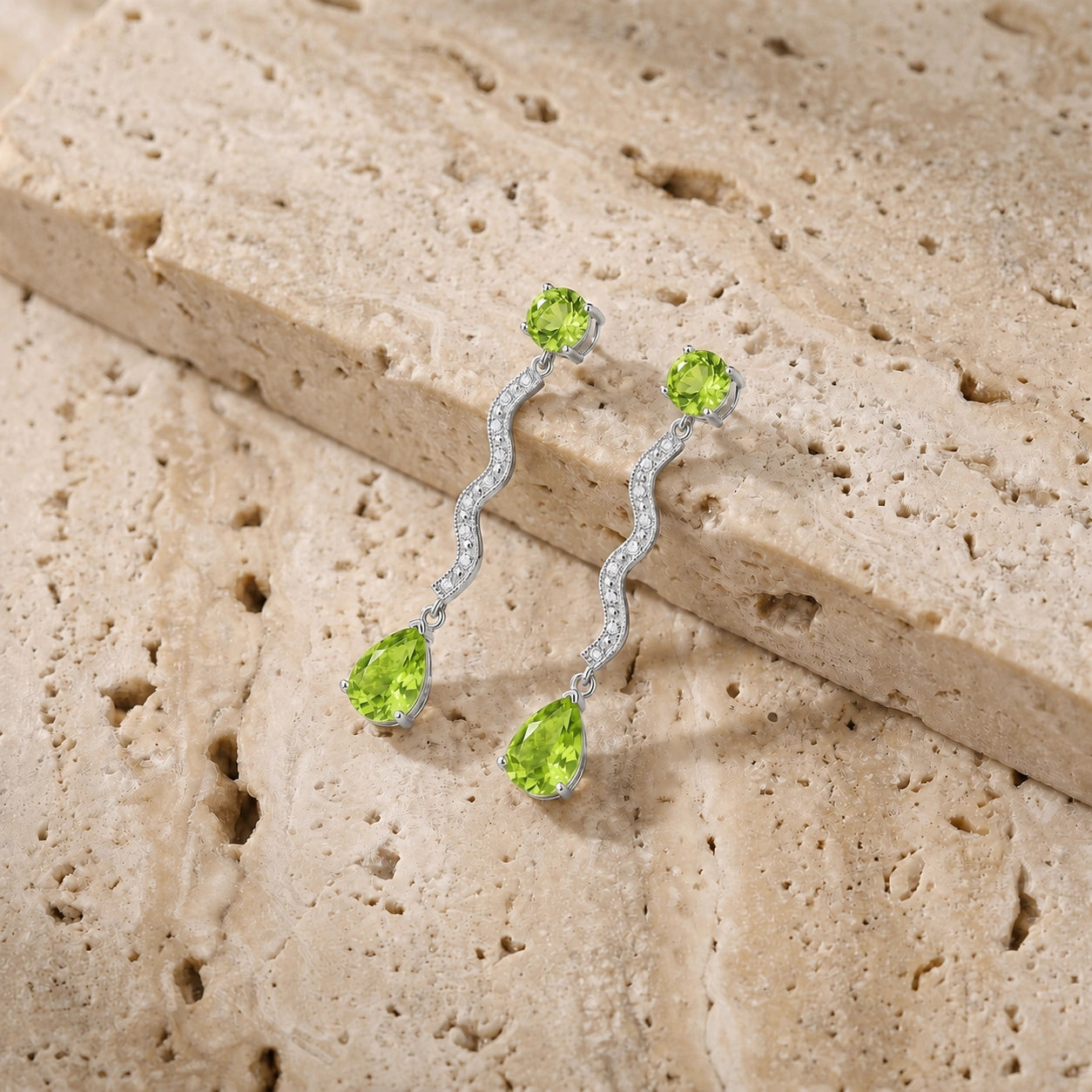 White Gold Peridot & Diamond — Mariaarianna