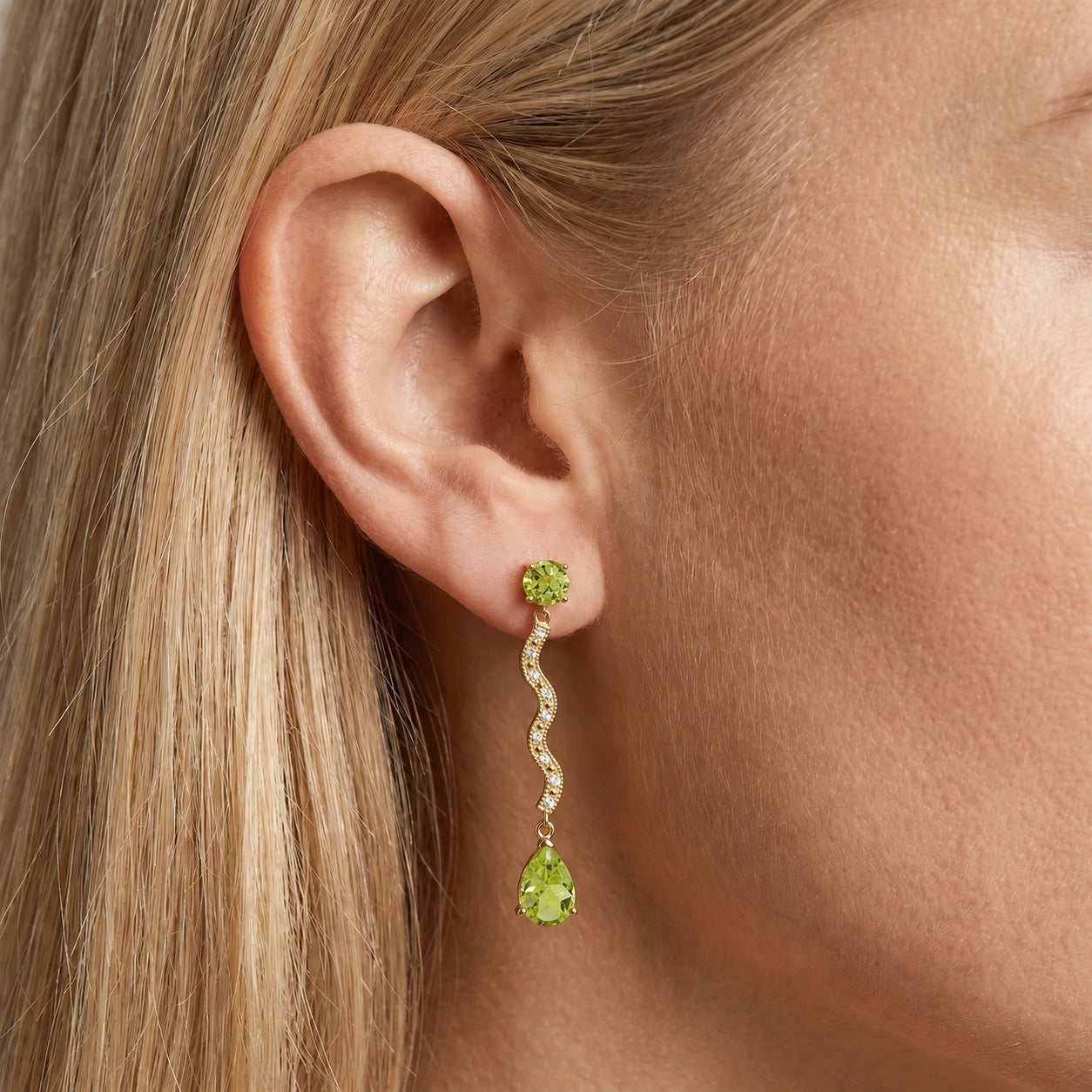 Yellow Gold Peridot & Diamond — Mariaarianna