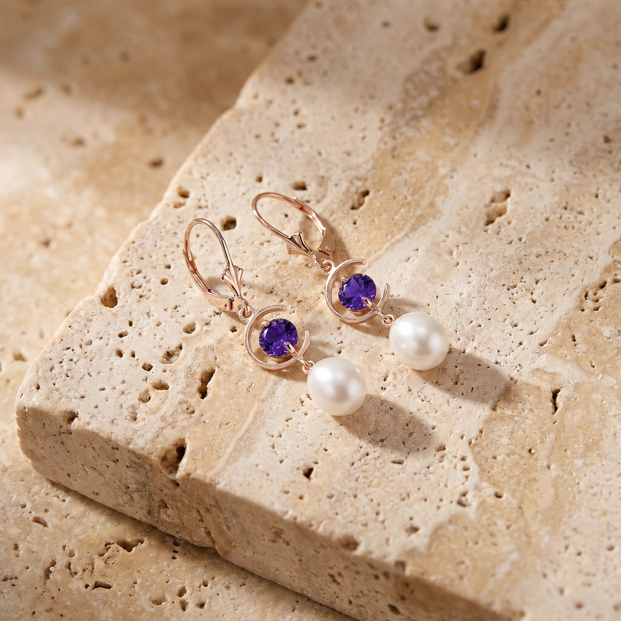 Rose Gold Pearl & Amethyst — Mariaarmida
