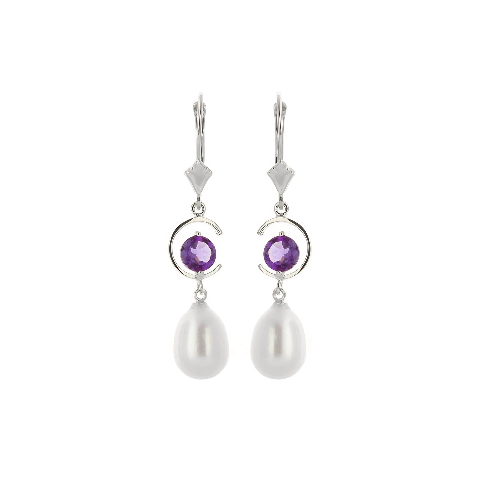 White Gold Pearl & Amethyst — Mariaarmida