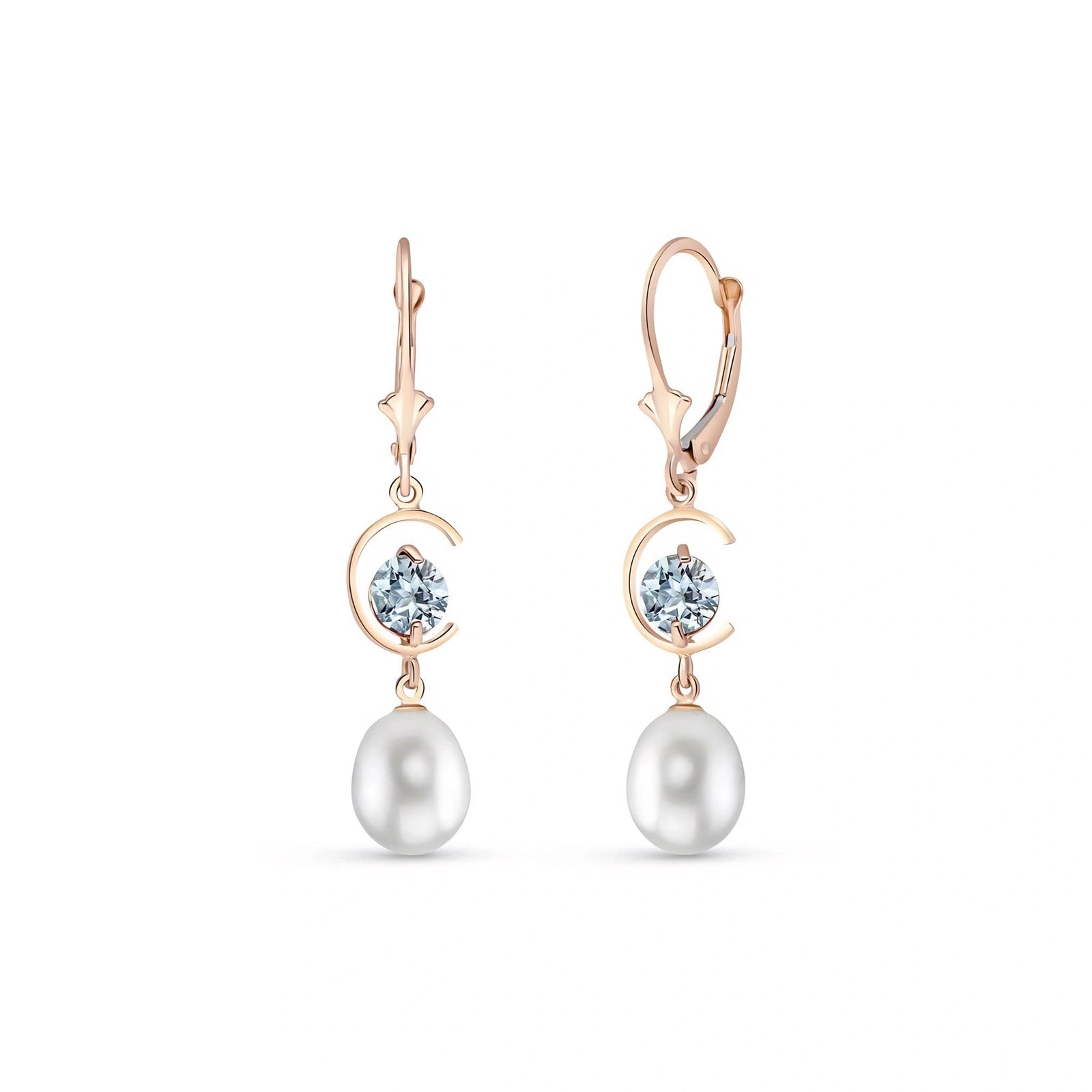 Rose Gold Pearl & Aquamarine — Mariaarmida