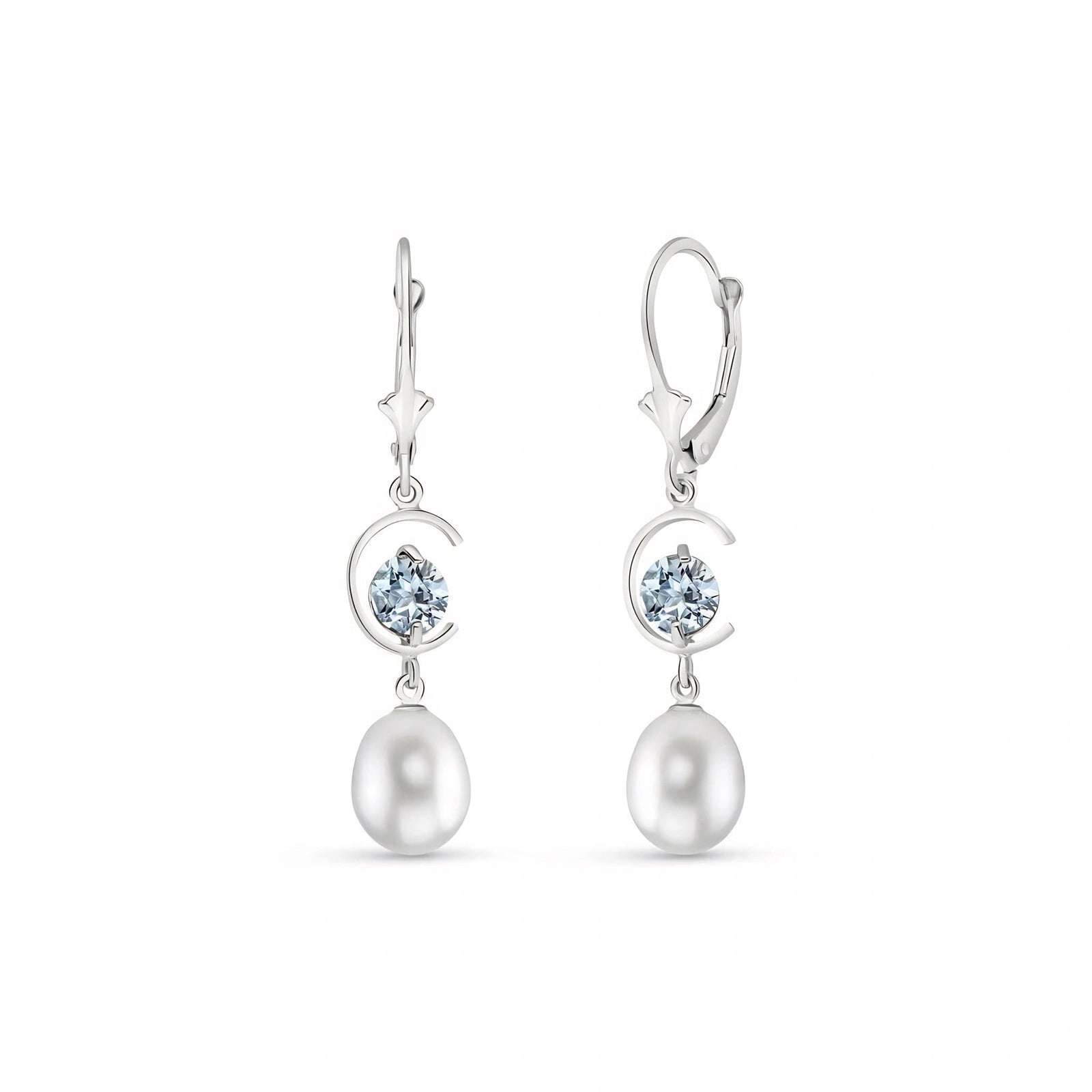 White Gold Pearl & Aquamarine — Mariaarmida