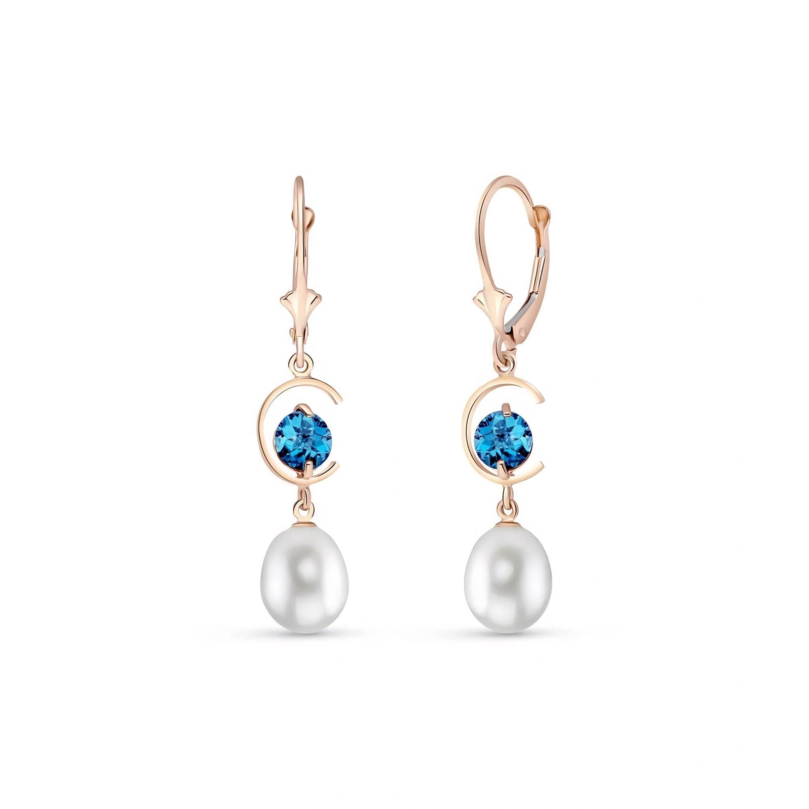 Rose Gold Pearl & Blue Topaz — Mariaarmida