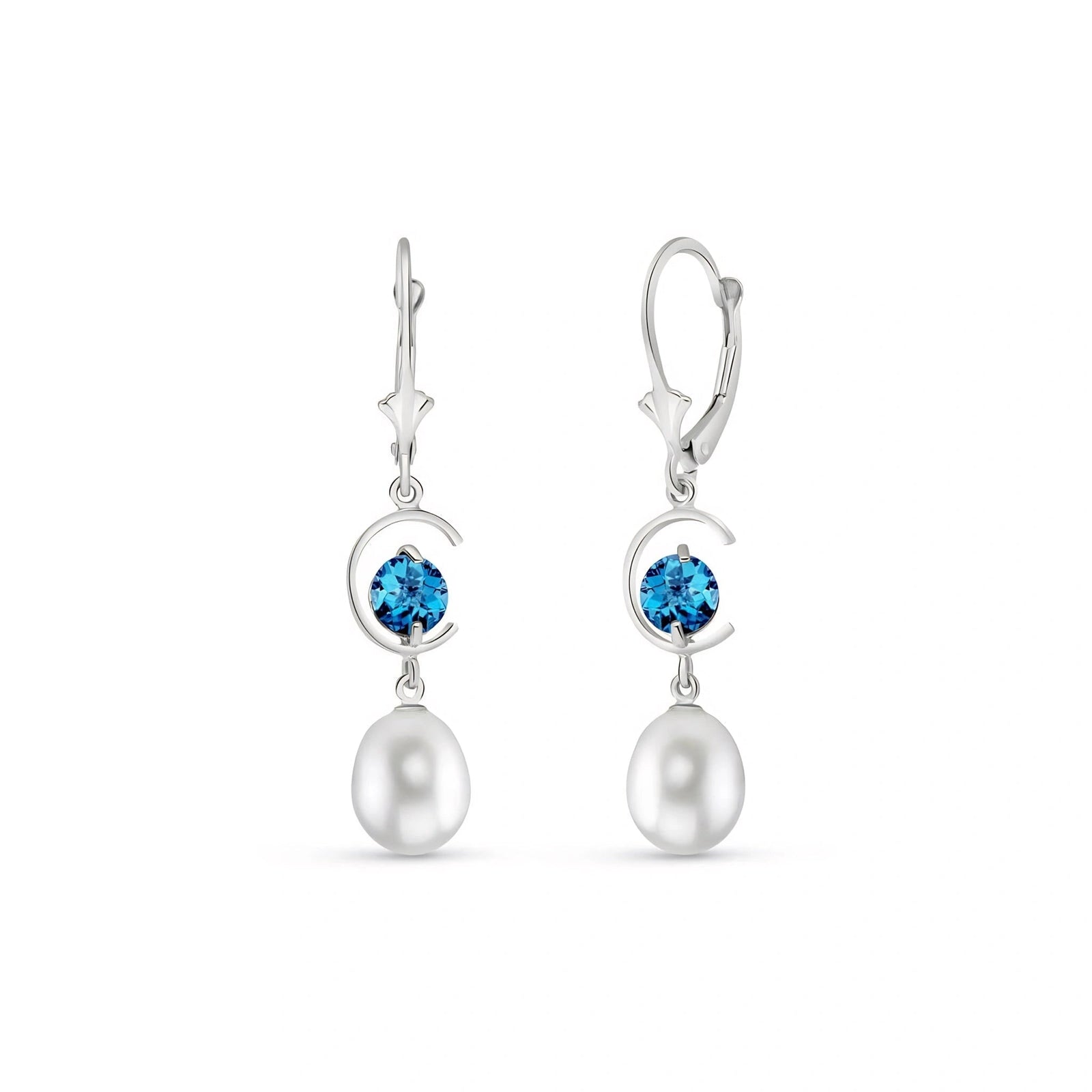 White Gold Pearl & Blue Topaz — Mariaarmida