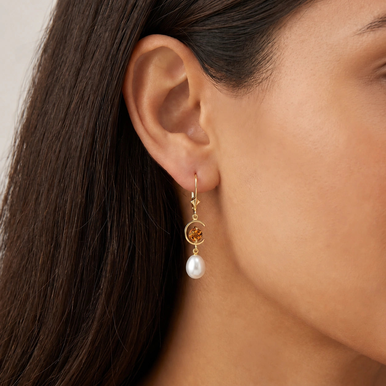 Yellow Gold Pearl & Citrine — Mariaarmida