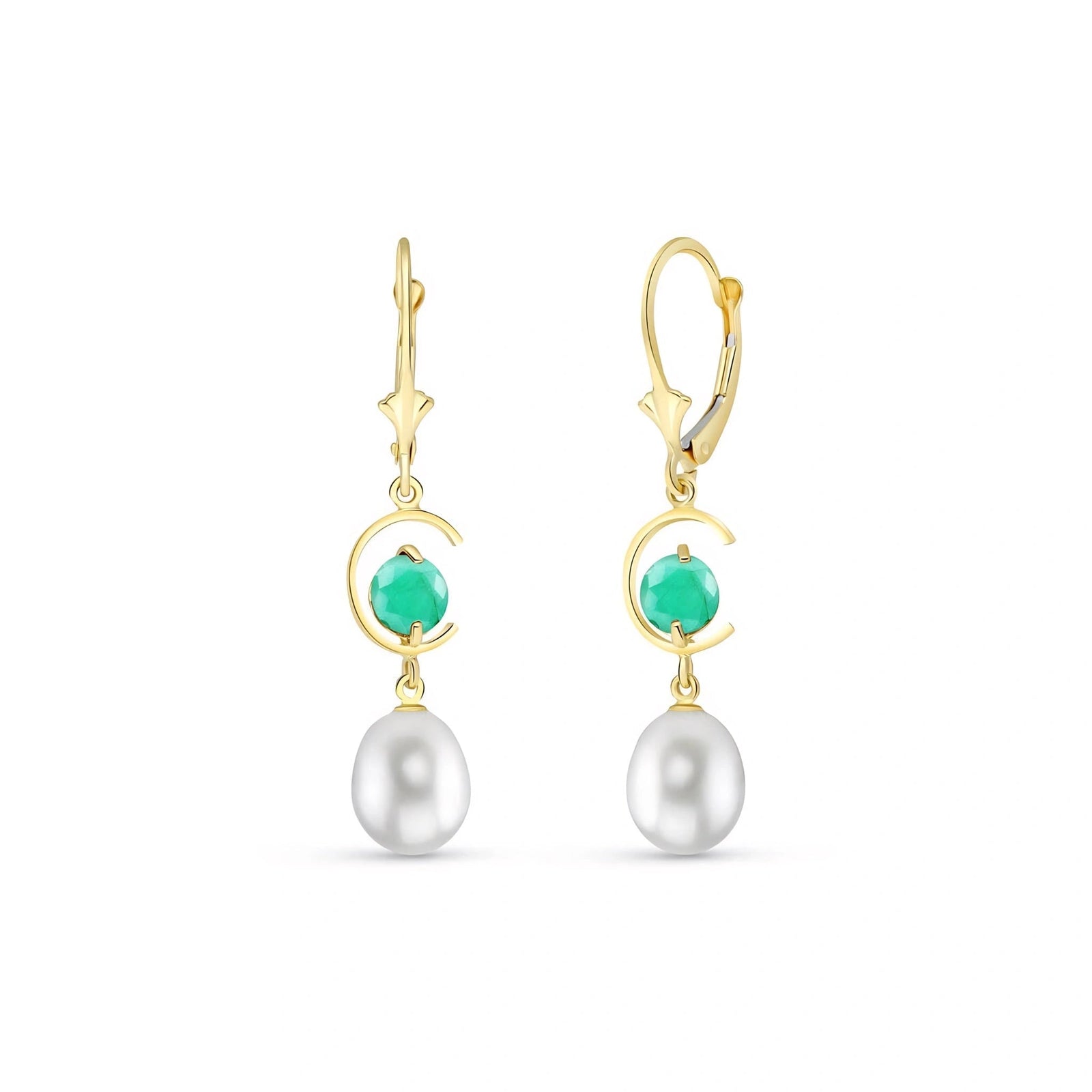 Yellow Gold Pearl & Emerald — Mariaarmida