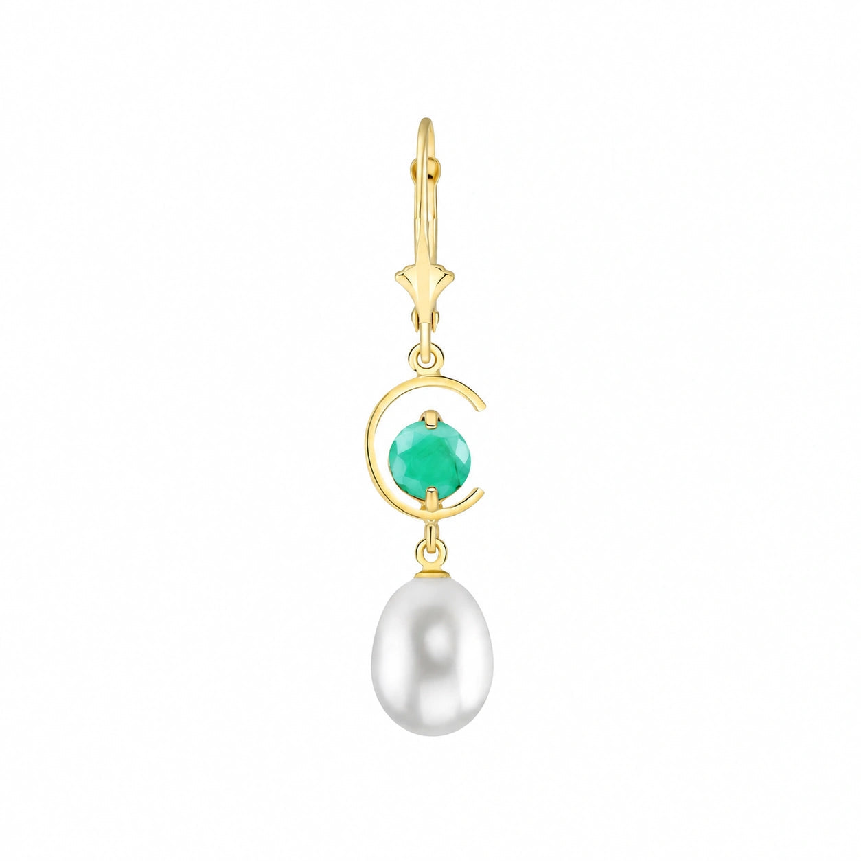 Yellow Gold Pearl & Emerald — Mariaarmida