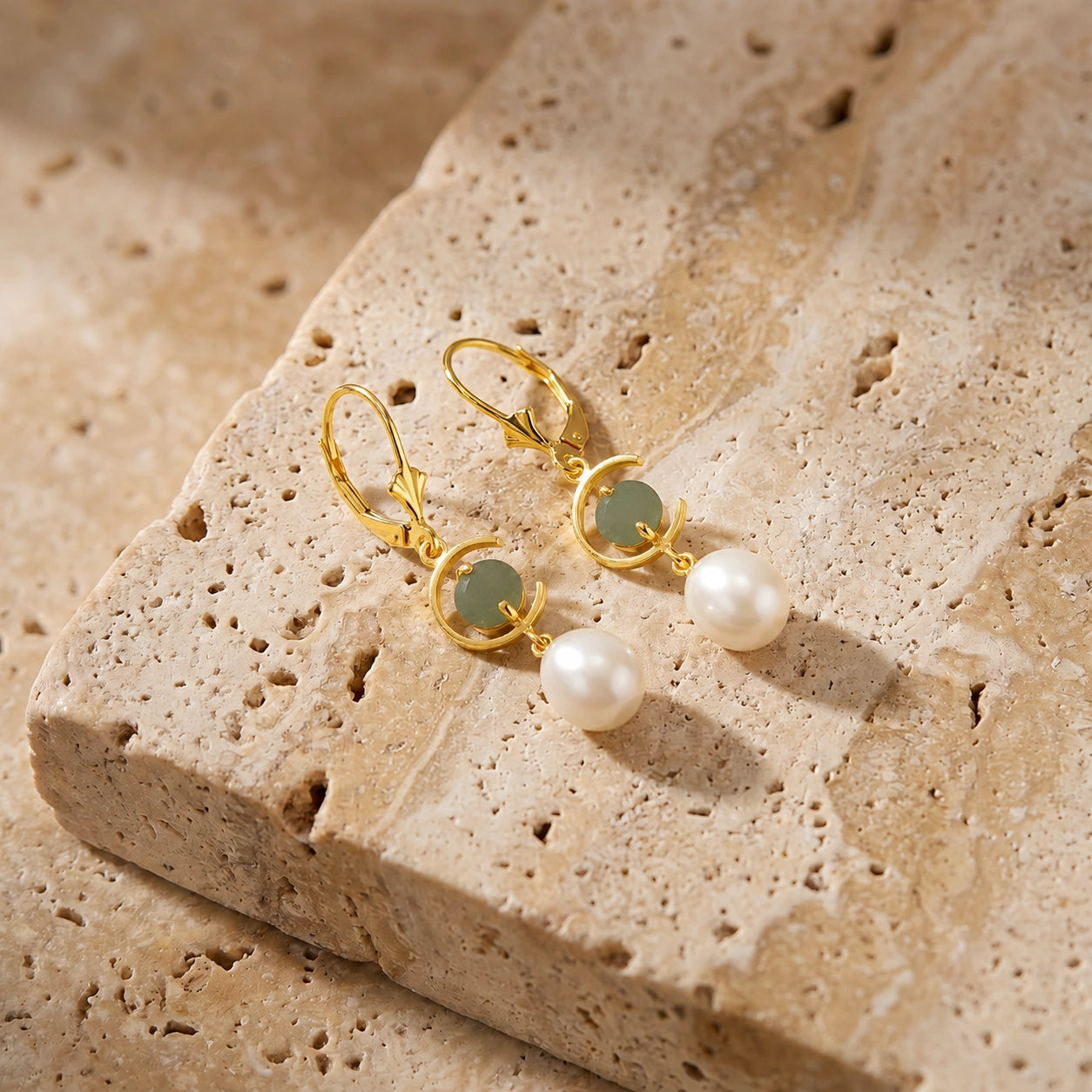 Yellow Gold Pearl & Emerald — Mariaarmida