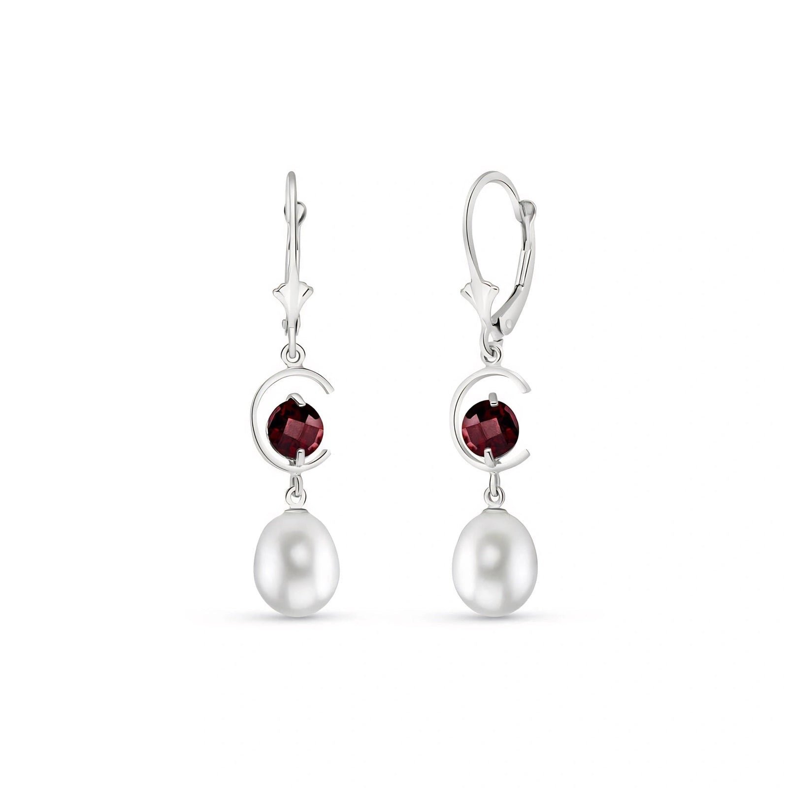 White Gold Pearl & Garnet — Mariaarmida