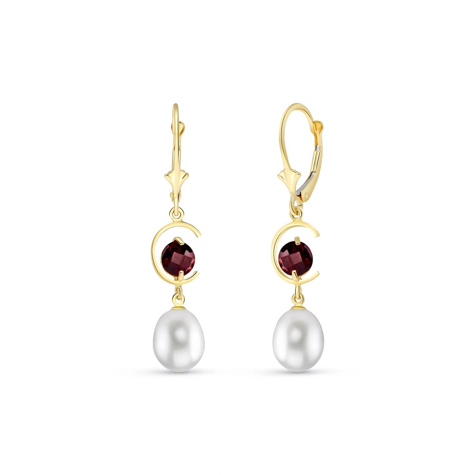Yellow Gold Pearl & Garnet — Mariaarmida