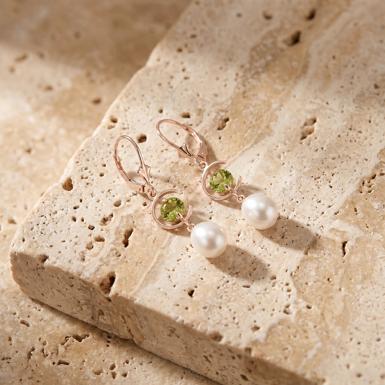 Rose Gold Pearl & Peridot — Mariaarmida